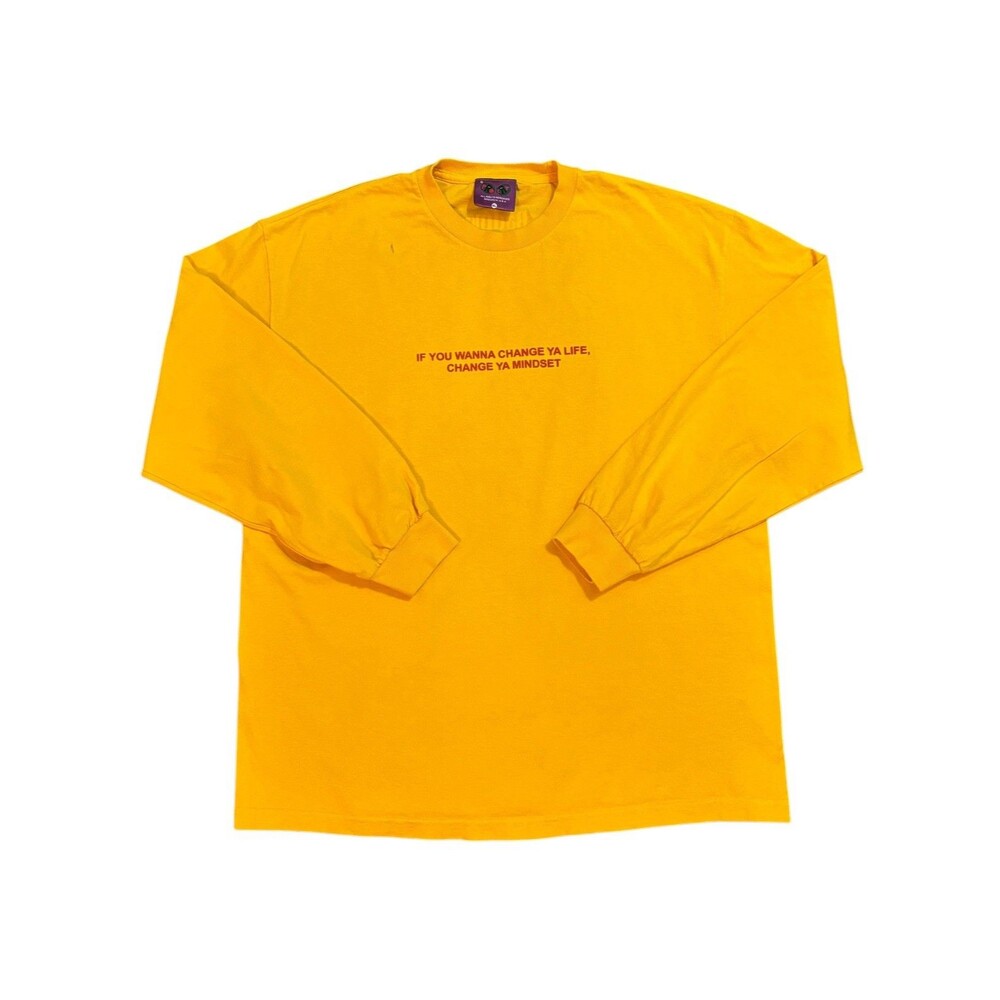 Pro Era ‘Change Ya Mindset’ Joey Badass Yellow Longsleeve Shirt Men’s Size XL